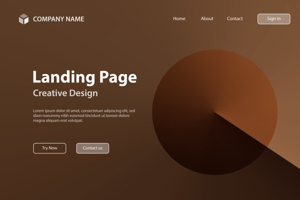 登陆页面模板-抽象设计与棕色渐变颜色-时尚的背景图片下载