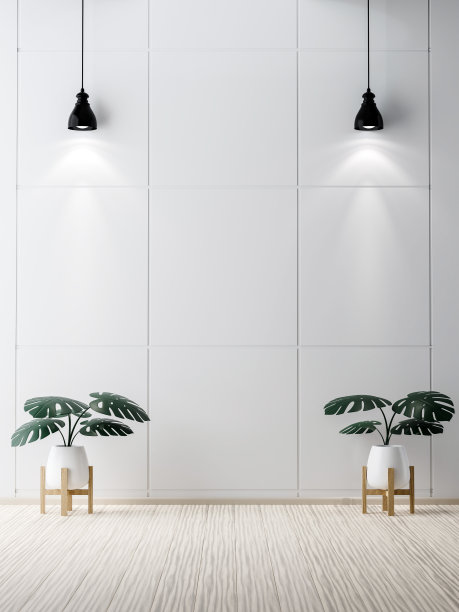 3 d演示。白色的空间空间与聚光灯图片下载