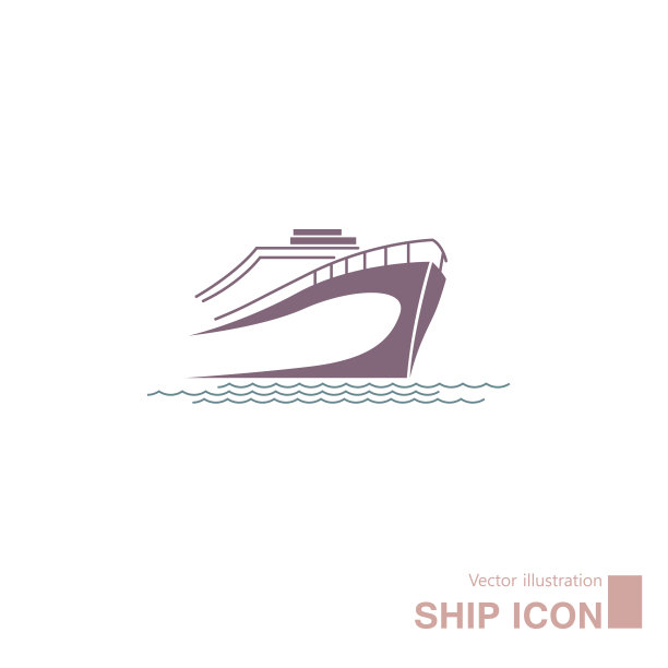 矢量绘制的船图标。图片下载