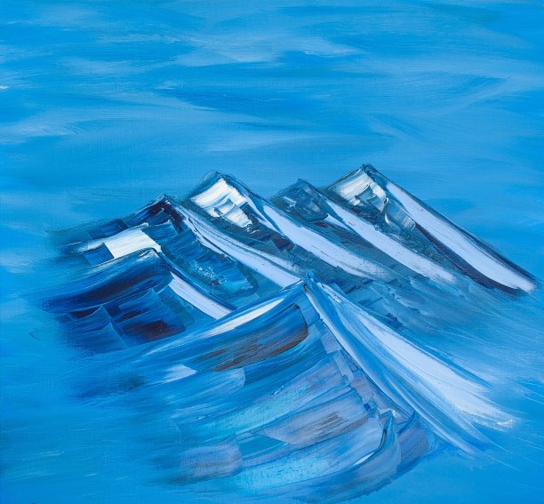 蓝山山水当代艺术绘画图片下载