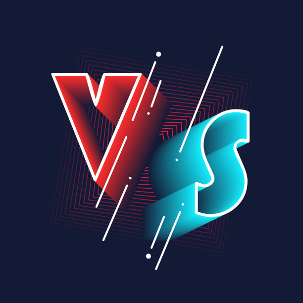鲜明的海报符号对抗VS，可以是相同的会徽。图片下载