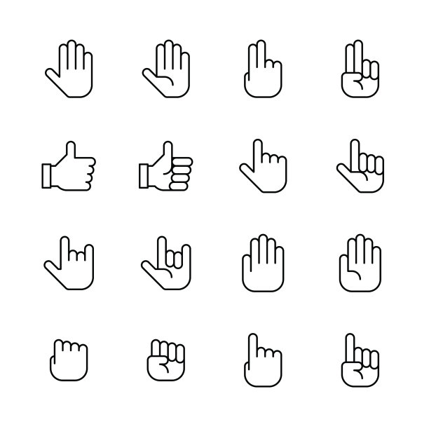 手的图标-线图片下载