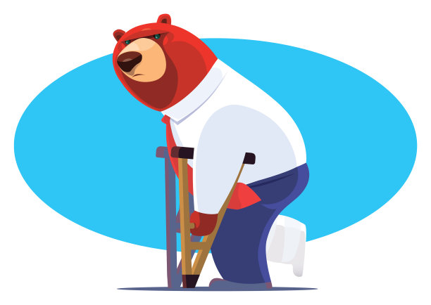 受伤的商人拄着拐杖图片下载