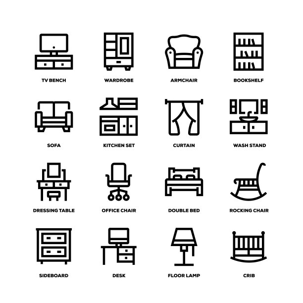 家具系列图标图片下载