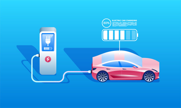 电动汽车在充电站充电图片下载