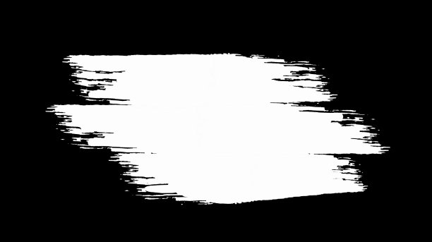 用画笔描边在黑色背景上独立绘制的图像。白漆，墨水，垃圾，肮脏的笔触。图片下载