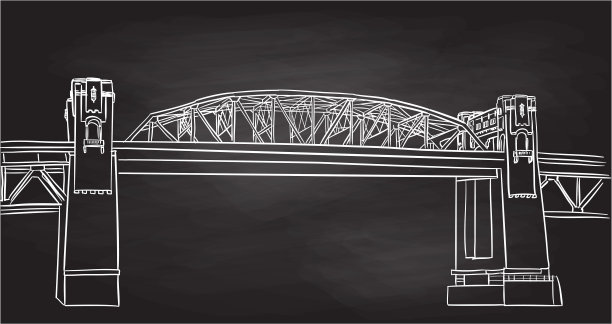市区旧桥黑板图片下载