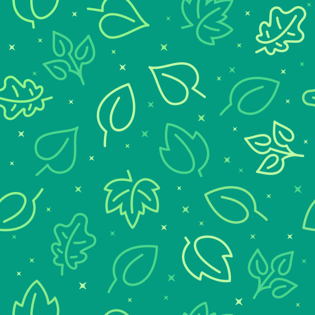 无缝绿色新鲜的叶片背景图片下载