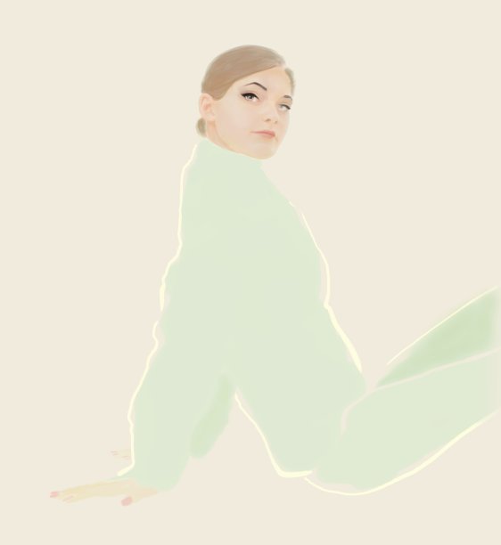 特写肖像时装模特在水彩技术图片下载