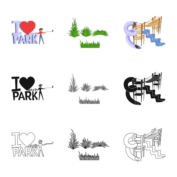 孤立对象城市和街道标志设置的图片下载