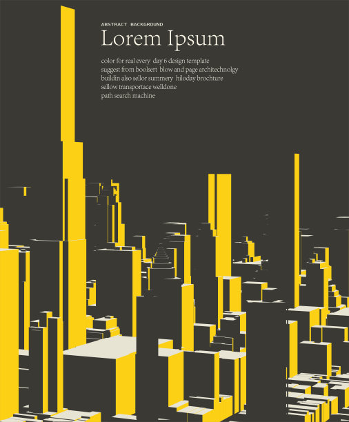 几何立方体风格的城市建筑图案海报背景图片下载