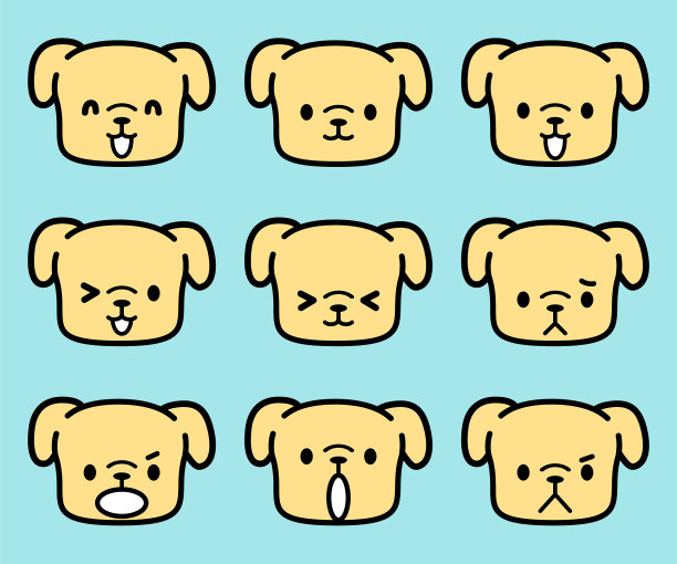 小狗可爱面部表情图标图片下载