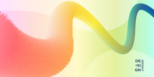 抽象彩色矢量背景。羽毛或绒毛效应。彩色流动液体波设计手册，网站，传单，横幅。股票插图图片下载