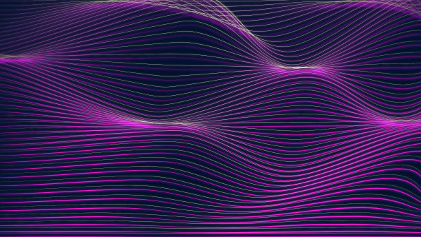 未来数字插图-霓虹波。图片下载