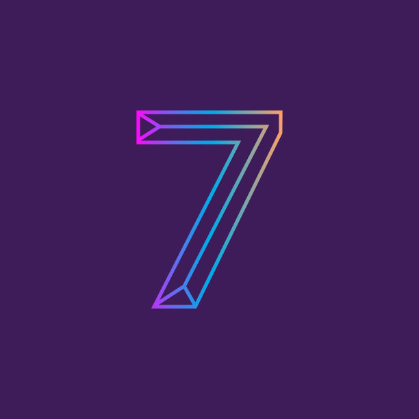 线框数字轮廓斜角3D字母设计图片下载