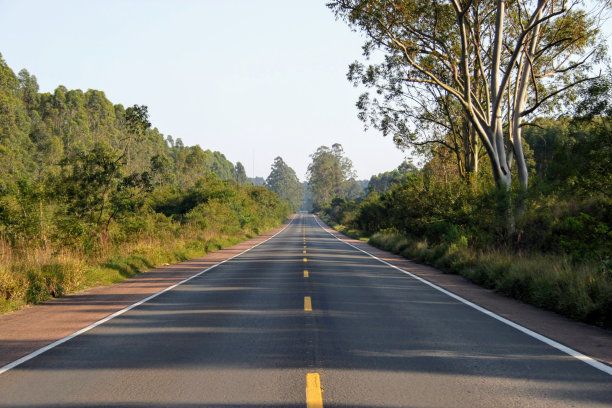 路孤独。空无一人的道路图片下载
