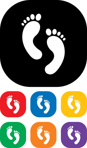 脚印图标集图片下载