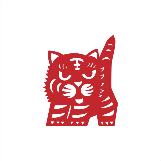 虎，剪纸虎，十二生肖，虎年图片下载
