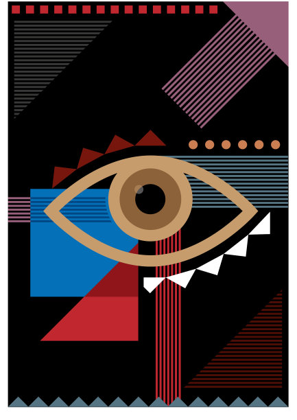 包豪斯深色眼睛插图图片下载