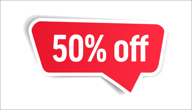 50% Off - Speech气泡，横幅，纸，标签模板。向量股票插图图片下载