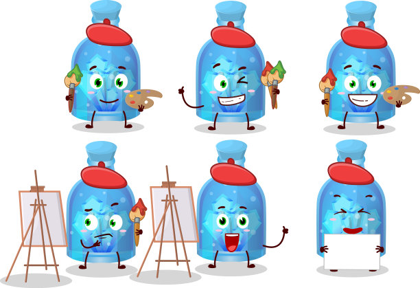 艺术艺术家的魔法药水蓝色瓶子图片下载