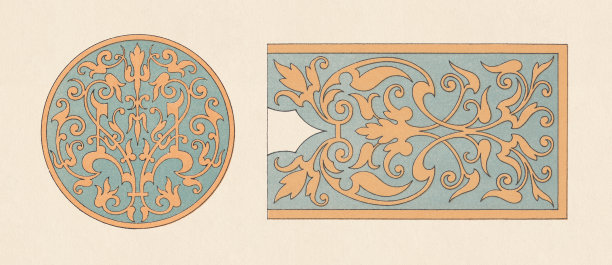 历史装饰物:英国文艺复兴时期(16世纪)，彩色印刷，1881年出版图片下载