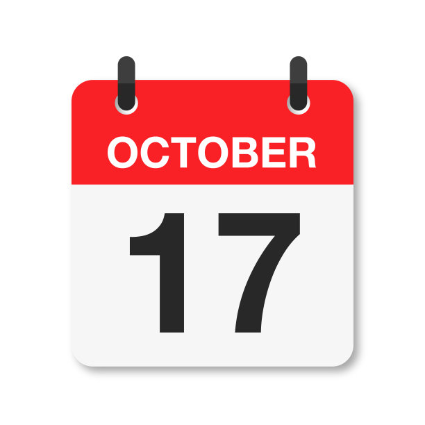 10月17日-每日日历图标-白色背景图片下载