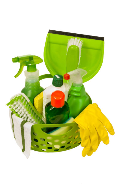 有角度的绿色清洁用品图片下载