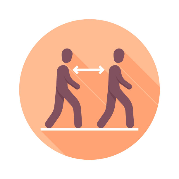 冠状病毒2019-nCoV相关平面图标。社会距离图标图片下载