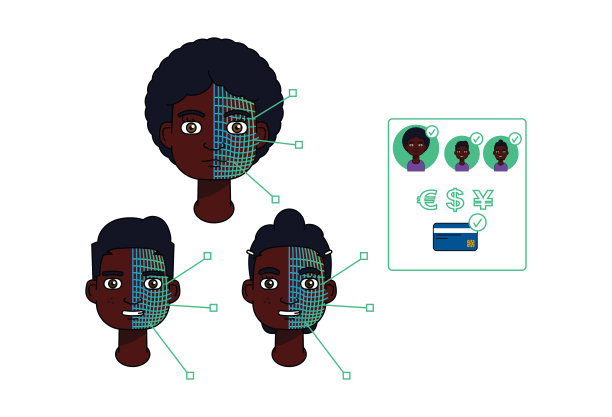 美国黑人家庭使用面部识别和5G进行非接触式支付。图片下载
