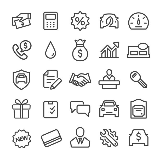 汽车经销商图标集-智能线系列图片下载