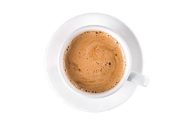 卡布奇诺咖啡杯上孤立的白色图片下载