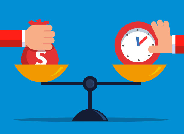 把时间和金钱放在磅秤上图片下载