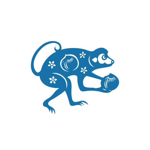 十二生肖猴(中国剪纸图案)图片下载