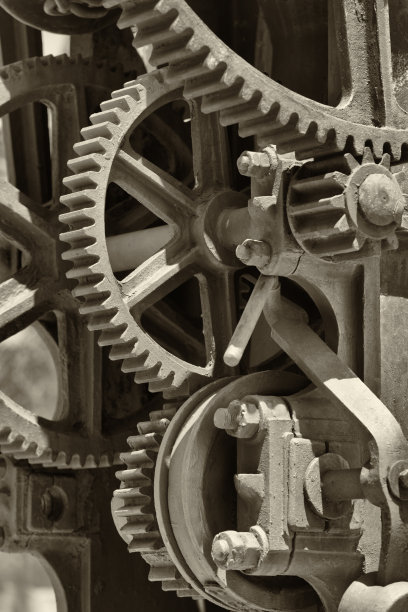 金属齿轮的特写图片下载