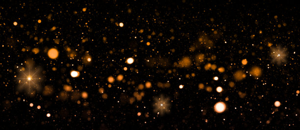 闪烁散焦金色灯光抽象背景图片下载