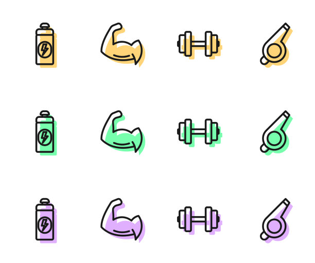 定线哑铃健身器健美运动员图片下载