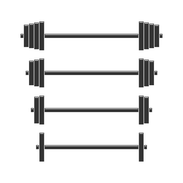 在eps10中杠铃被孤立在白色背景上图片下载