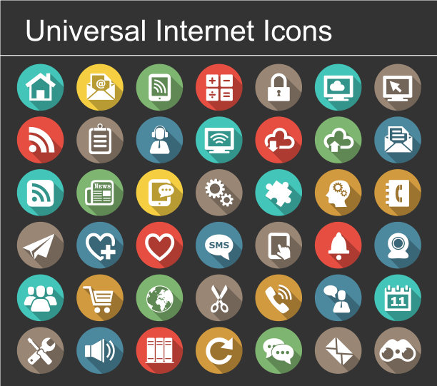 通用互联网图标集。业务和办公室图标图片下载