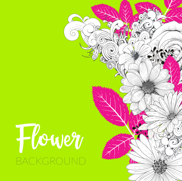 花卉Handrawn背景图片下载