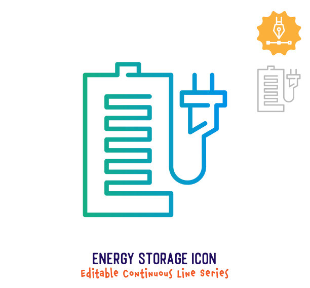 储能连续线可编辑笔画线图片下载