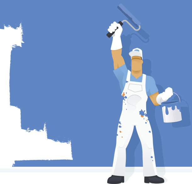 英雄装饰师把墙漆成蓝色图片下载