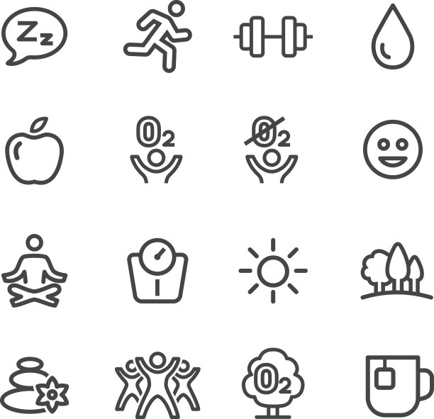 健身、健康生活方式图标系列图片下载