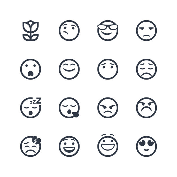 可爱的线条艺术表情集图片下载