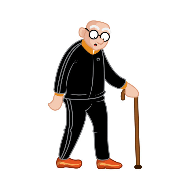 穿着运动衫的老年人走路图片下载