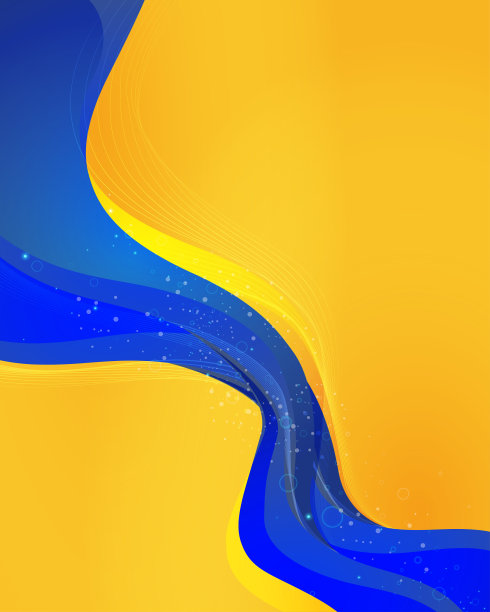抽象蓝黄波矢量背景图片下载