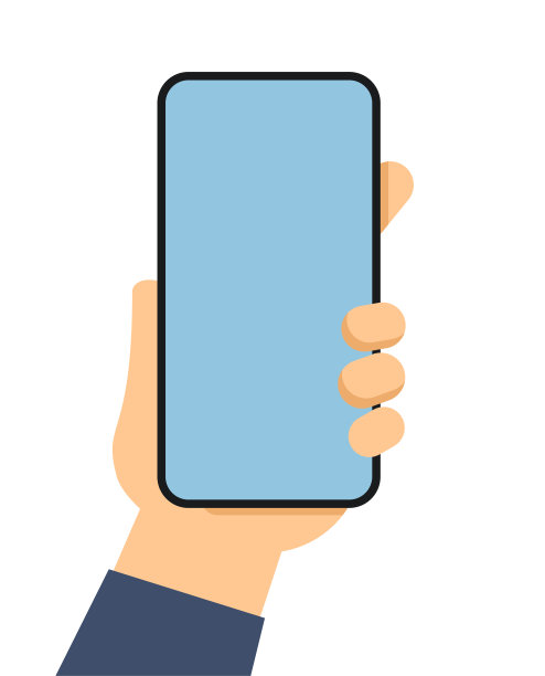 手持智能手机。空屏幕。模拟。模板。向量股票插图图片下载