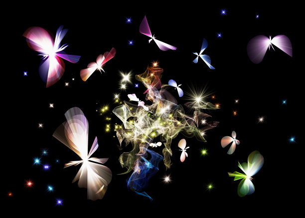 飞蛾飞向灯光，节日背景图片下载