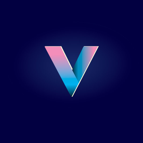 淡粉色和电蓝色渐变字母小写字母图片下载