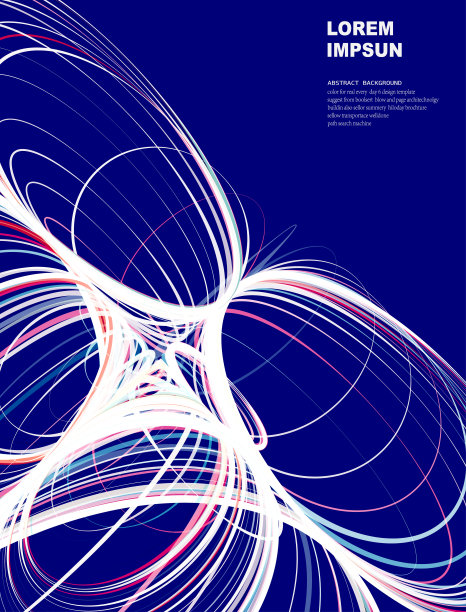 抽象的彩色曲线圆线分形图案海报背景图片下载